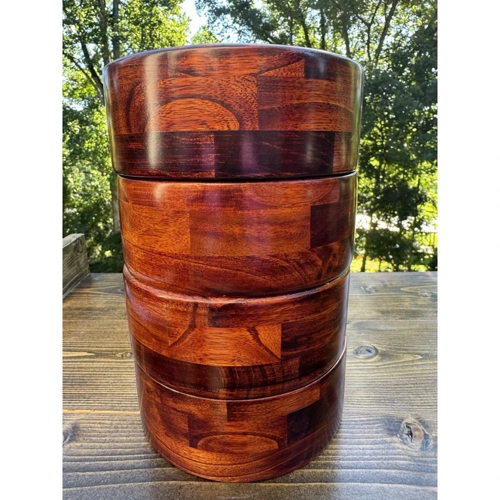 Set‎ of 4 Wood Salad Bowls 6